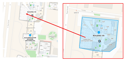 Map showing location of Rm G04 at Melbourne University.Enter via Tin Alley, and take the stairs/lift to Level 1.